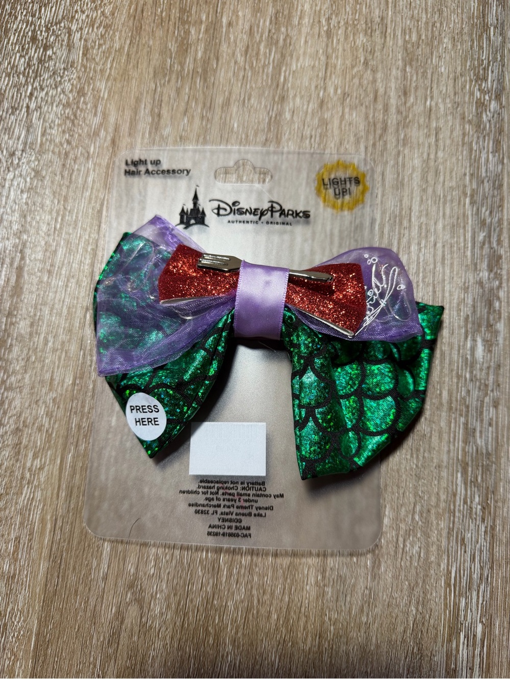 Disney Parks Light-Up Little Mermaid Bow Hair Accessory
